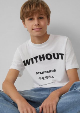 s.Oliver T-Shirt mit Frontprint - weiß