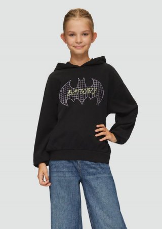 s.Oliver Oversized-Kapuzenshirt mit Batgirl®-Print und Stickerei - schwarz