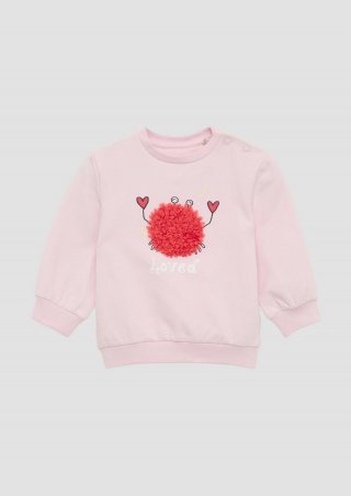 s.Oliver Sweatshirt aus Baumwollmix mit Chiffon-Applikation - zartrosa