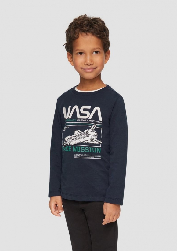 s.Oliver Longsleeve mit NASA®-Print - navy