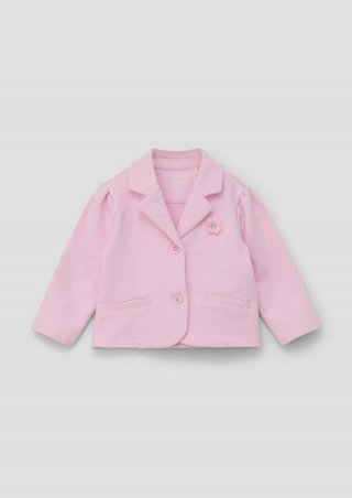 s.Oliver Sweat-Blazer mit Blümchen-Applikation - rosa