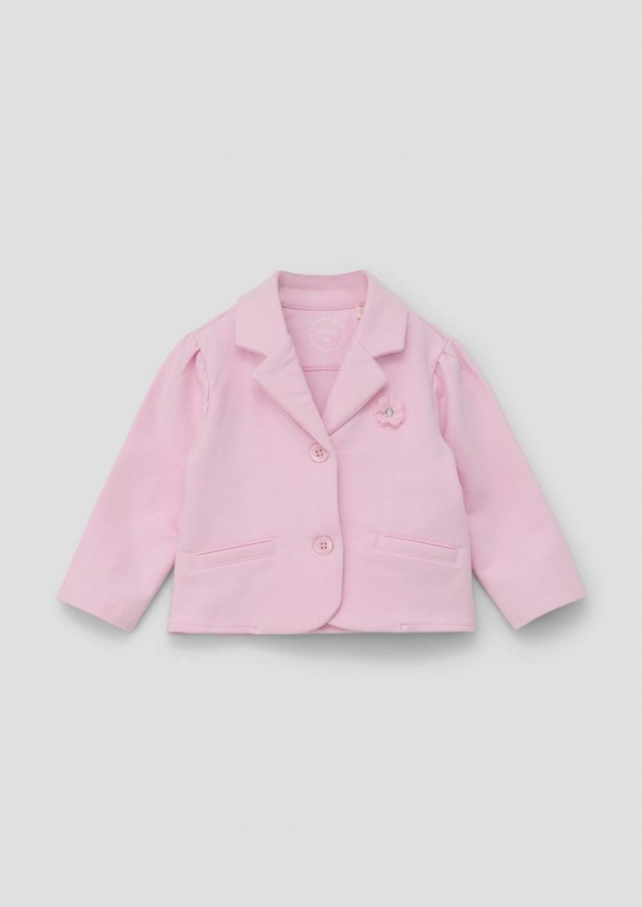 s.Oliver Sweat-Blazer mit Blümchen-Applikation - rosa