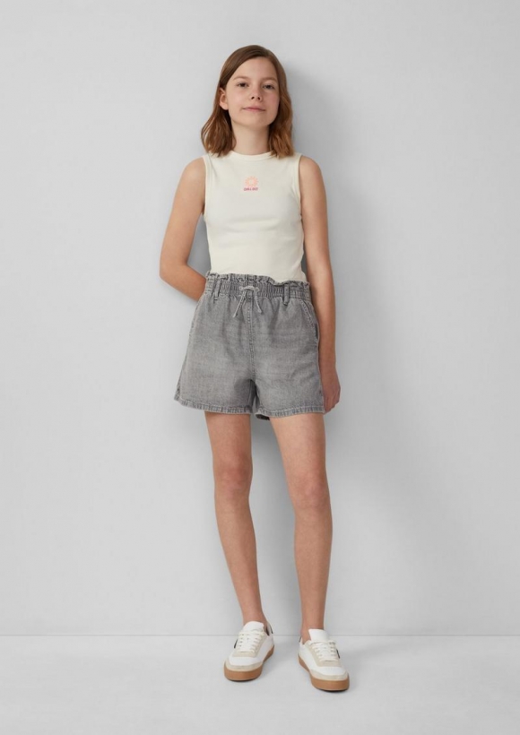 s.Oliver Jeans-Shorts im Loose Fit mit Wide Leg - steingrau