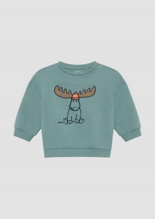 s.Oliver Sweatshirt mit Print und Stickerei - türkisblau