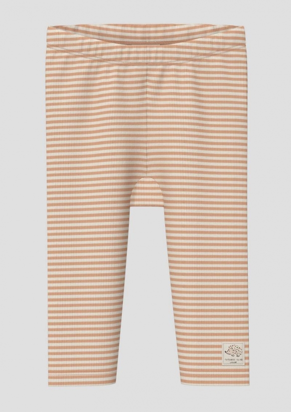 s.Oliver Unisex Hose aus geringelter Baumwoll-Rippware - mango
