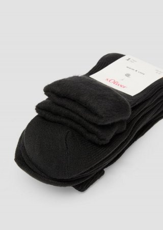 s.Oliver Plüschsocken im Doppelpack - schwarz