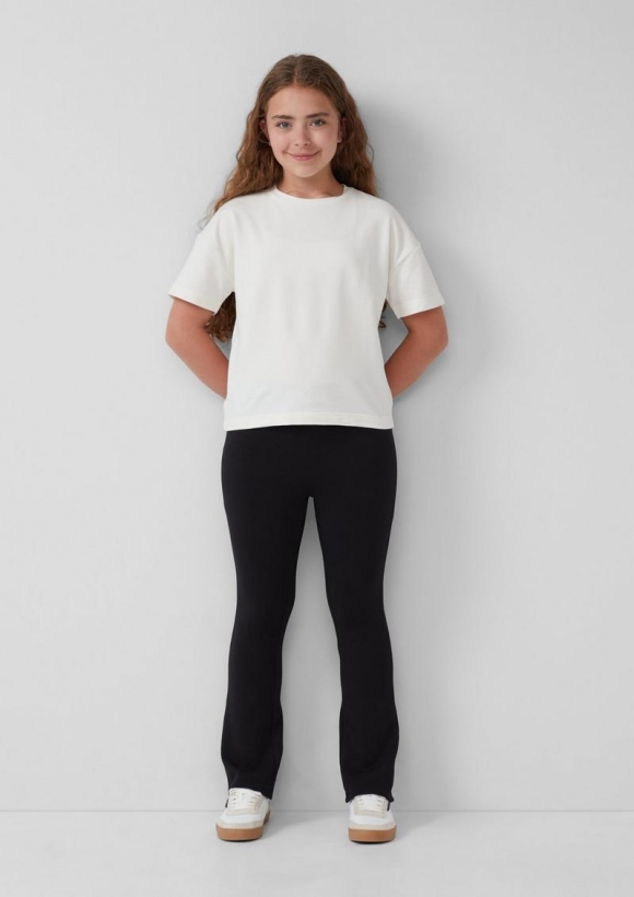 s.Oliver Flared-Leg-Leggings mit Elastikbund - schwarz