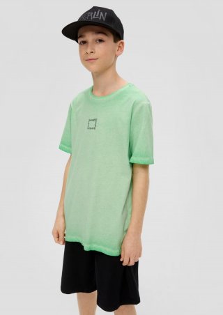 s.Oliver Baumwollshirt mit leichtem Farbverlauf - hellgrün