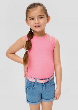 s.Oliver Geripptes Top mit Cut-out-Details - pink