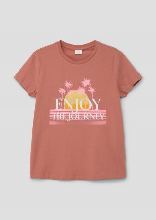 s.Oliver T-Shirt mit Frontprint - rubinrot