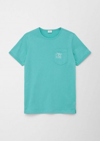 s.Oliver T-Shirt mit Print-Detail - pastelltürkis