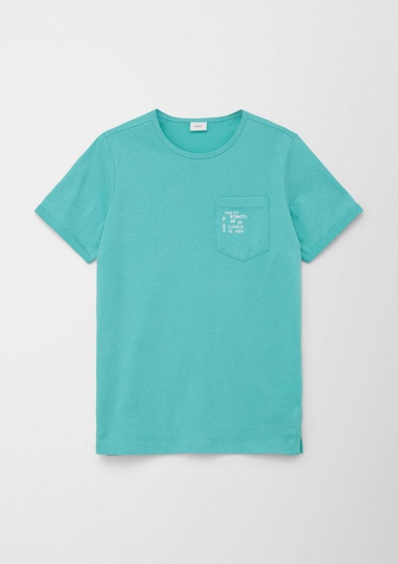 s.Oliver T-Shirt mit Print-Detail - pastelltürkis