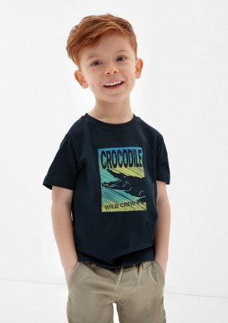 s.Oliver T-Shirt mit Frontprint - navy