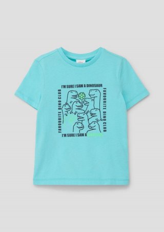 s.Oliver T-Shirt mit Frontprint - helles türkis