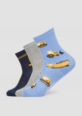 s.Oliver Socken im 3er-Pack mit Motiv - arktisblau