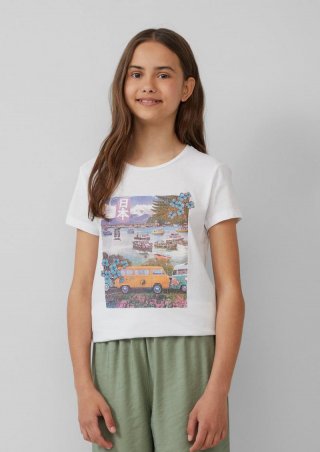 s.Oliver T-Shirt aus Baumwolle mit Fotoprint - weiß
