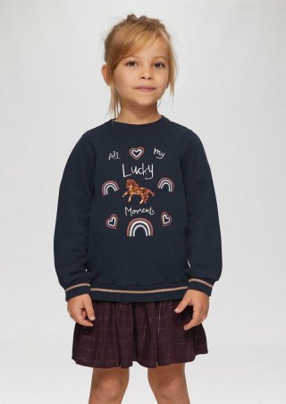 s.Oliver Weiches Sweatshirt mit Glitzer- und Pailletendetails - navy