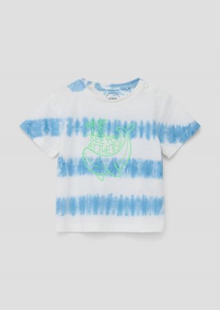 s.Oliver T-Shirt mit Batik-Muster - hellblau