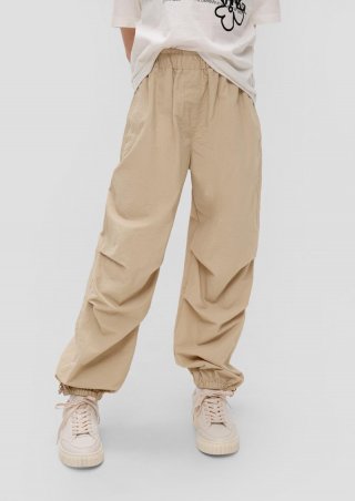 s.Oliver Parachute Hose mit Gummizug - sandfarben