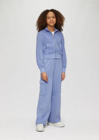 s.Oliver Gewaschene Sweathose mit Wide Leg und hohem Bund - himmelblau