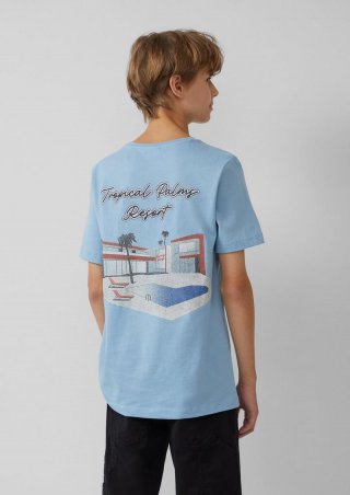 s.Oliver T-Shirt mit Rückenprint - himmelblau