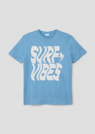 s.Oliver T-Shirt mit Frontprint - hellblau