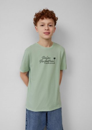 s.Oliver T-Shirt mit Frontprint - salbeigrün