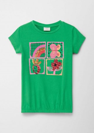s.Oliver T-Shirt mit Pailletten - grün