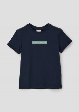 s.Oliver T-Shirt mit Kontrastnähten - navy