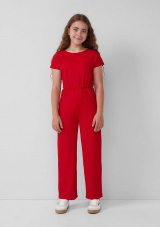 s.Oliver Jumpsuit mit Wide Leg mit Crêpe-Struktur - rot