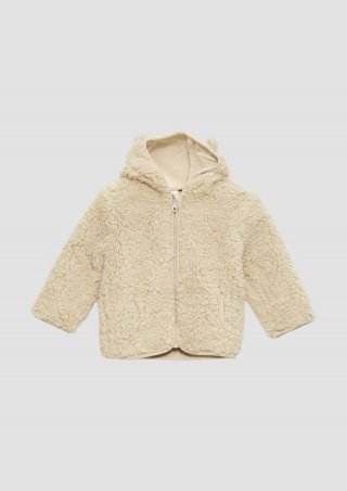 s.Oliver Teddyplüsch-Jacke mit Öhrchen - helles beige