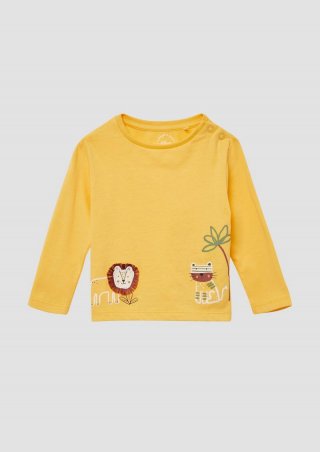 s.Oliver Longsleeve aus Baumwolle mit Artwork - gelb