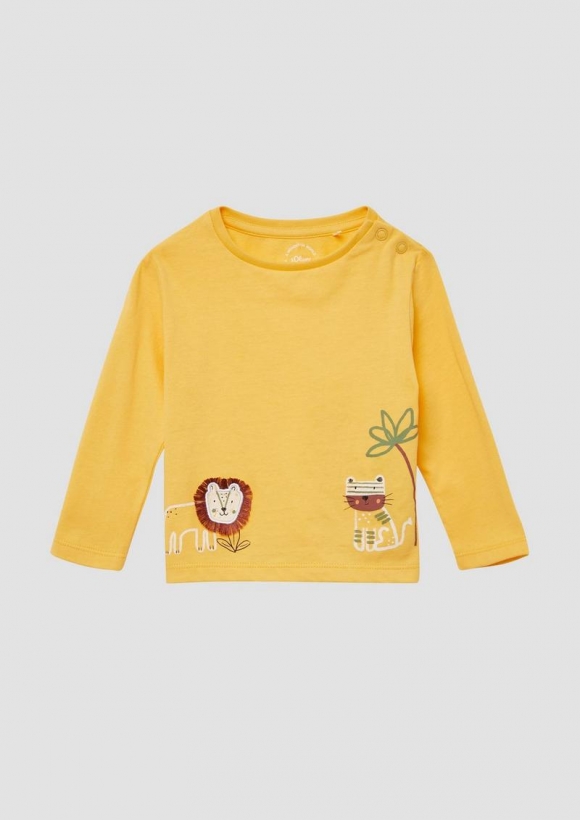 s.Oliver Longsleeve aus Baumwolle mit Artwork - gelb