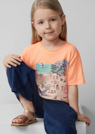 s.Oliver Oversized-Shirt mit Fotoprint - orange