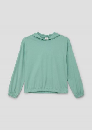 s.Oliver Longsleeve mit Kapuze - salbeigrün