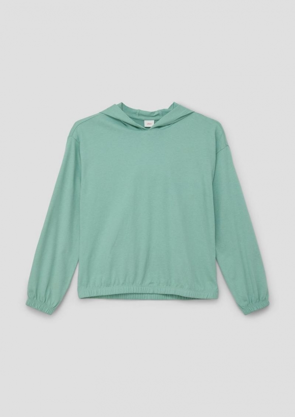 s.Oliver Longsleeve mit Kapuze - salbeigrün