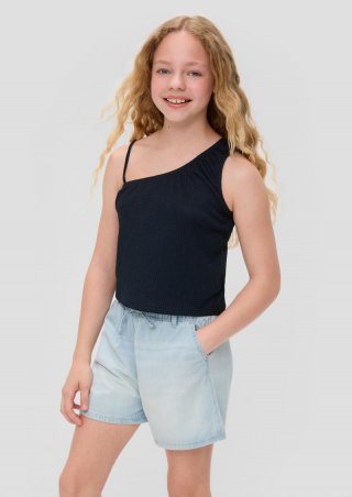 s.Oliver Top mit asymmetrischem Ausschnitt - navy