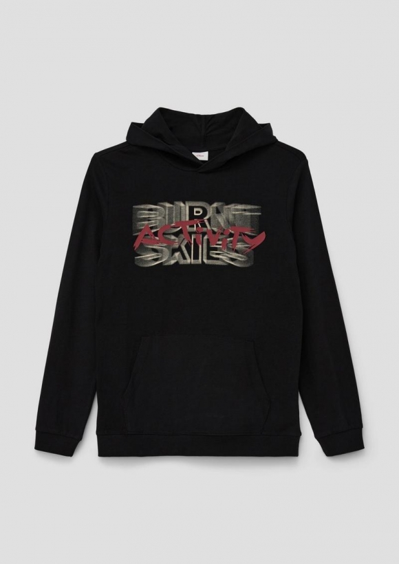 s.Oliver Longsleeve mit Schriftprint - schwarz