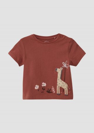s.Oliver T-Shirt aus Baumwolle mit Artwork - rubinrot