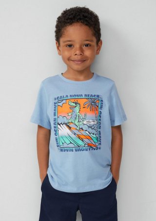 s.Oliver Baumwoll-T-Shirt mit Frontprint - himmelblau