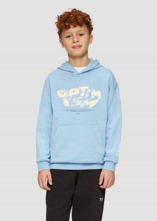 s.Oliver Oversized Hoodie mit Frontprint - himmelblau