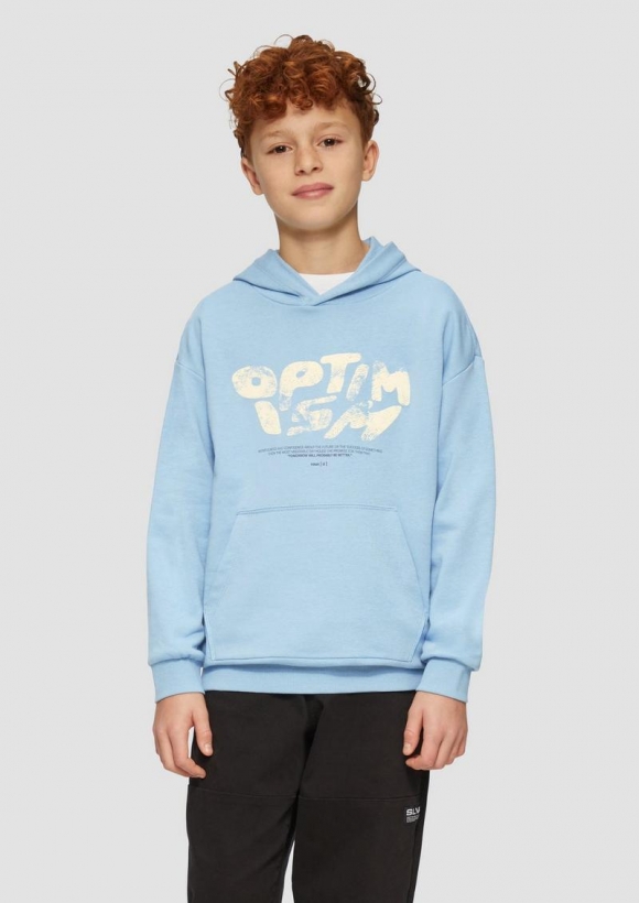 s.Oliver Oversized Hoodie mit Frontprint - himmelblau