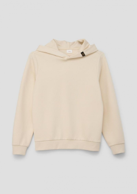 s.Oliver Sweatshirt mit Kapuze - helles sand