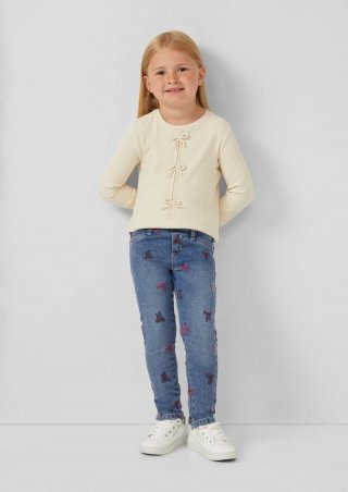 s.Oliver Jeans Treggings / Skinny Fit / Mid Rise / Skinny Leg / mit Stickerei - blau