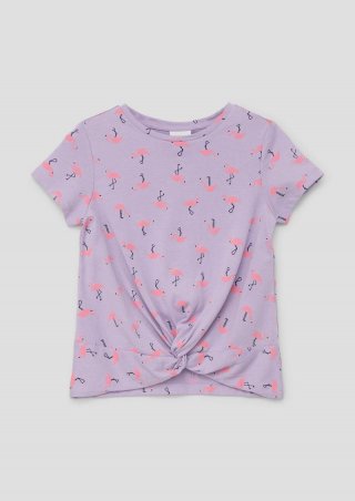 s.Oliver T-Shirt mit Knotendetail - lavendel