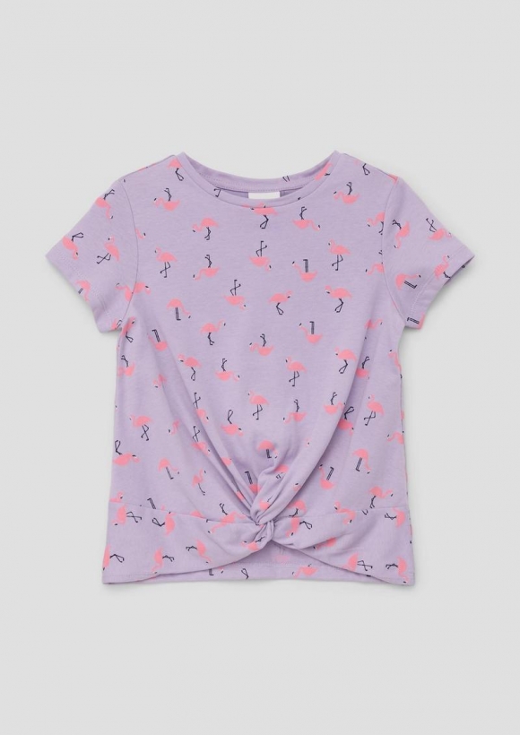 s.Oliver T-Shirt mit Knotendetail - lavendel