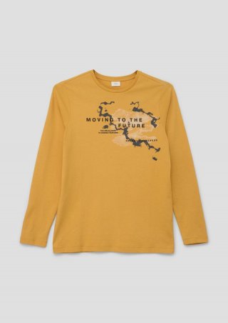 s.Oliver Longsleeve mit Frontprint - honiggelb