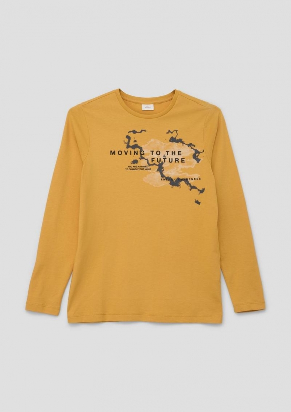 s.Oliver Longsleeve mit Frontprint - honiggelb