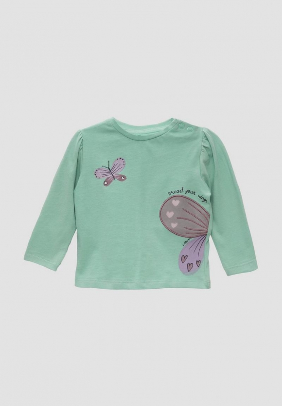 s.Oliver Longsleeve mit Applikation und Glitzer - helles türkis