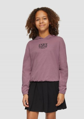 s.Oliver Weiches Kapuzen-Langarmshirt im Boxy-Fit - lavendel